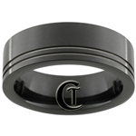 7mm Black Pipe Stainless Steel 2 Grooved Ring - Limited Sizes