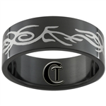 8mm Black Pipe Stainless Steel Branch Design Ring - Limited Sizes