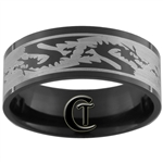 8mm Black Pipe Stainless Steel Dragon Ring