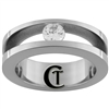 7mm Pipe w/ CZ Stainless Steel Wedding Ring - Limited Sizes