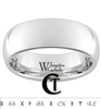 8mm Dome White Tungsten Carbide Polished Custom Black Lasered Inside Engraved Ring