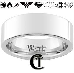 8mm Pipe White Tungsten Carbide Polished Ring Custom Laser Design