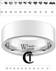 8mm Pipe White Tungsten Carbide Polished Ring Custom Laser Design