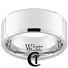 10mm Beveled White Tungsten Carbide Polished Ring