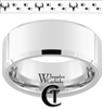 10mm Beveled White Tungsten Carbide Deer Design