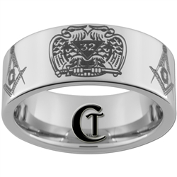 10mm Pipe White Tungsten Carbide Polished Masonic 32nd Degree Ring