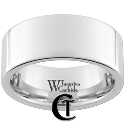 10mm Pipe White Tungsten Carbide Polished Ring