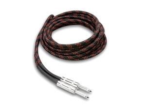 Hosa 3GT-18C5 - Cloth-Woven Guitar Cables - RED/BLK - 18 ft.