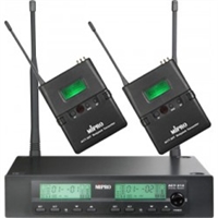 MIPRO ACT-312B-ACT-32T2 Band 5ND (566-590 mHz) , Half-rack dual channel frequency agile receiver with two bodypack transmitters and two MU-53LX lapel mics