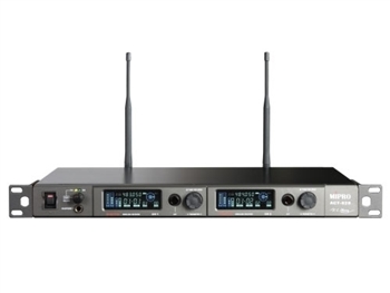 MIPRO ACT-828-5E Dante UHF Frequency-Agile Wideband 64MHz Digitally Encryptable UHF dual channel diversity receiver