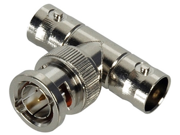 Switchcraft T adapter, 75 ohm, 1 BNC male to 2 BNC females