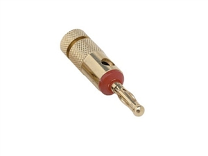 Hosa BNA-050RD Bulk - Single Banana Plug - Red - Gold Plated - without Retail Packaging