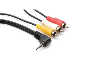 Hosa C3M-105 - 4 Conductor 1/8-inch (3.5mm) to 3 RCA Cable for SONY - 5 ft.
