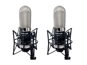 Cascade Microphones VIN-JET-L Stereo Pair (Black Body/Nickel Grill) w/ Lundahl Trans Long Ribbon Microphone