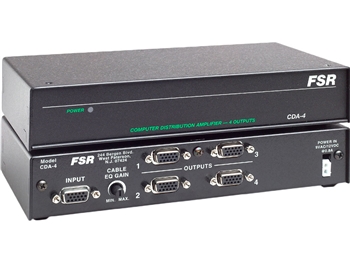 FSR CDA-4 - HD-15 1X4 Computer Distribution Amplifiers with Cable EQ