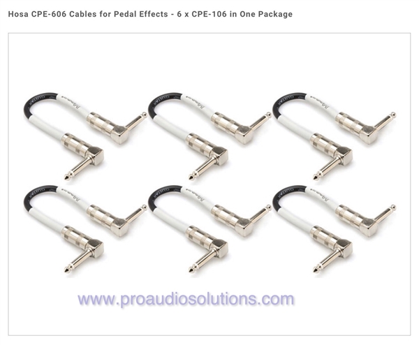 Hosa CPE-606 Cables for Pedal Effects - 6 x CPE-106 in One Package