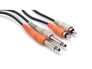 CPR-204 Stereo Interconnect, Dual 1/4 in TS to Dual RCA, 4 m, Hosa