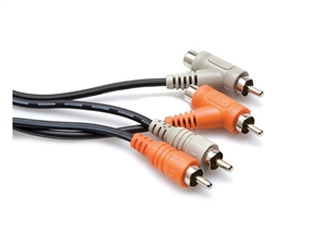 CRA-203PB Stereo Interconnect, Dual RCA to Dual Piggyback RCA, 3 m, Hosa