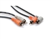 CRA-202R Stereo Interconnect, Dual RCA to Dual Right-angle RCA, 2 m, Hosa