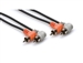 CRA-202RR Stereo Interconnect, Dual Right-angle RCA to Same, 2 m, Hosa
