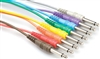 Hosa CSS-890 Patchbay Cable Set - 8 pcs 1/4-inch TRS to 1/4-inch TRS - 3 ft.