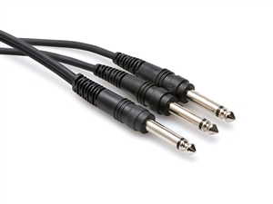 Hosa CYP-103 Y-Cable - 1/4-inch TS to Two 1/4-inch TS - 3 ft.