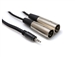 Hosa CYX-402M Y-Cable - 1/8-inch (3.5mm) TRS to Dual XLRM - 2m