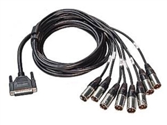 Whirlwind DBMM-010 - Cable - DB25 male to fanout, CONNECT, 8 XLRM, Digidesign / Tascam analog pinout, 10 feet, molded