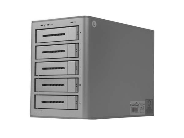 Rocstor Rocsecure DE52, 30TB 7200RPM, Encrypted NAS RAID Desktop, 5-bay Encrypted Enclosure, eSATA/ USB 3.0/ 2x FW800