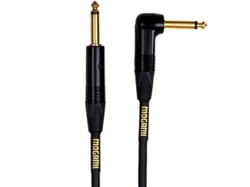 Mogami GOLD INSTRUMENT-06R Cable, 6 Ft, Straight 1/4 TS to Right Angle 1/4 TS