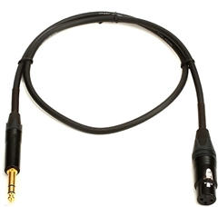 Mogami GOLD-TRSXLRF-06, Patch Cable, 1/4 TRS to XLRF, 6 Ft.