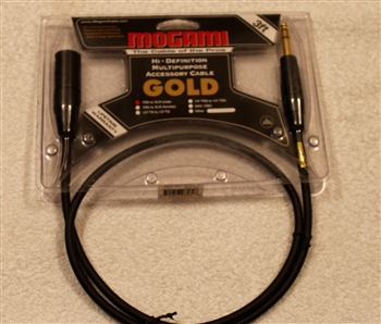 Mogami GOLD-TRSXLRM-25, Patch Cable, 1/4 TRS to XLRM, 25 Ft.