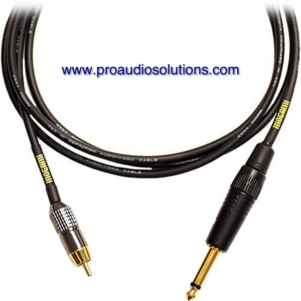 Mogami GOLD TS-RCA-12 Cable, 1/4 TS to RCA, 12 Ft.