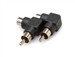 Hosa GRA-259 Adaptor - RCA Female to Right Angle RCA Female (2 pcs per pack)