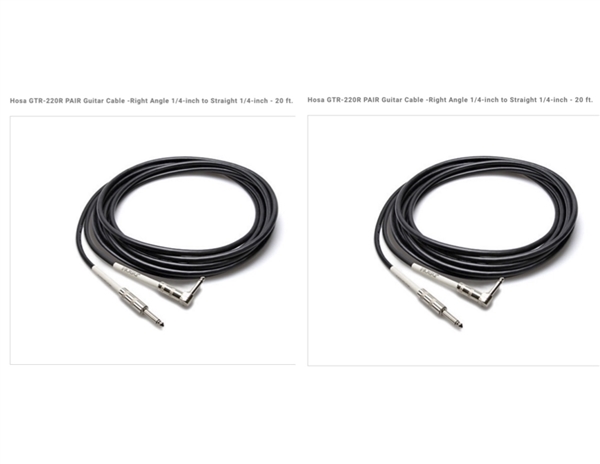 Hosa GTR-210R Guitar Cable - Right Angle 1/4-inch to Straight 1/4-inch - 10 ft.