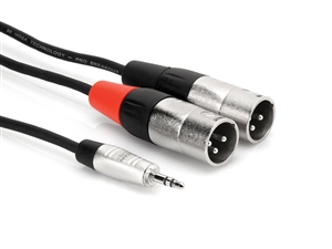 HMX-010Y Pro Stereo Breakout, REAN 3.5 mm TRS to Dual XLR3M, 10 ft, Hosa