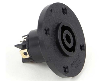 Switchcraft HPCPR41F - HPC Panel Mount Receptacle, Round, .100" Flange Depth / .250" Faston Terminals