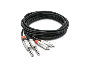 Hosa HPR-015X2 Dual REAN 1/4 in TS to RCA, 15 ft