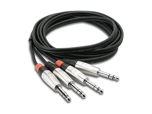 Hosa HSS-005X2,DUAL CABLE 1/4" TRS - SAME 5FT