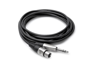 Hosa HXS-015 REAN XLR3F to 1/4 in TRS, 15 ft SINGLE Balanced Interconnect