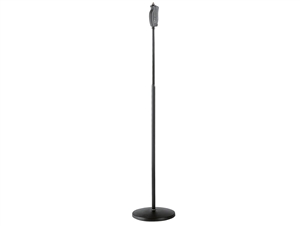 K&M 26085 Black Microphone Stand - One-hand grip release with low-weight round base