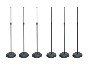 On-Stage 6 pack of MS7201B Round Base Microphone Stand
