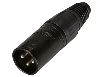 Neutrik NC3MX-BAG - XLR Male Cable mount, BLACK SHELL, SILVER Contacts