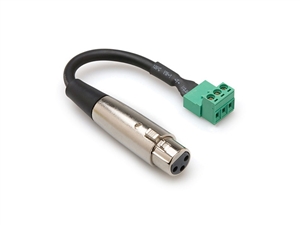 Hosa PHX-106F BULK - XLR Female to Phoenix Connector Screw Terminals - 6 in. (connects stripped wire to XLR)