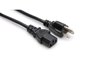 Hosa PWC-141.5 Replacement Power Cord. Grounded. 1.5 ft.