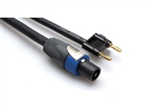 Hosa SKT-203BN Speaker Cable - 12 AWG x 2 - Speakon NL2 to Dual Bananas - 3 ft.