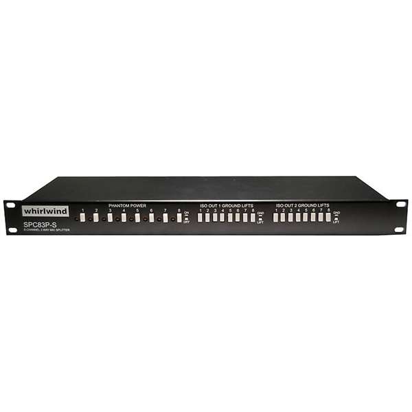 Whirlwind SPC83PSJT - Splitter, Contractor, SPC83PJT w/ front-panel phantom switches