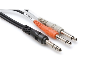 Hosa STP-203 Y-Cable - 1/4-inch TRS to 1/4-inch TS/TS - 3m (9.9 ft.)