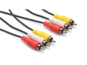 Hosa VRA-300.5 Video Dubbing Cable - 3 RCA to 3 RCA - 0.5 m (1.65 ft.)