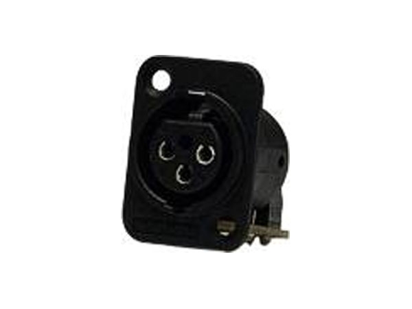 Whirlwind WC3FQMBKNL - XLR Connector, WW, female chassis, black, gold contacts, metal shell, non-latching